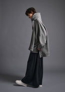 Relaxed Hoody Top, lt grey, cogthebigsmoke, one size fits all, sustainable fashion, less is more, made in Japan, quiet luxury, minimalist