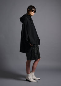 Relaxed Hoody Top, black, cogthebigsmoke, one size fits all, sustainable fashion, less is more, made in Japan, quiet luxury, minimalist