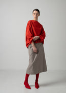 49 OCTAVIA A-LINE SKIRT W/PKT / WOOL COMPRESSED JERSEY - C15