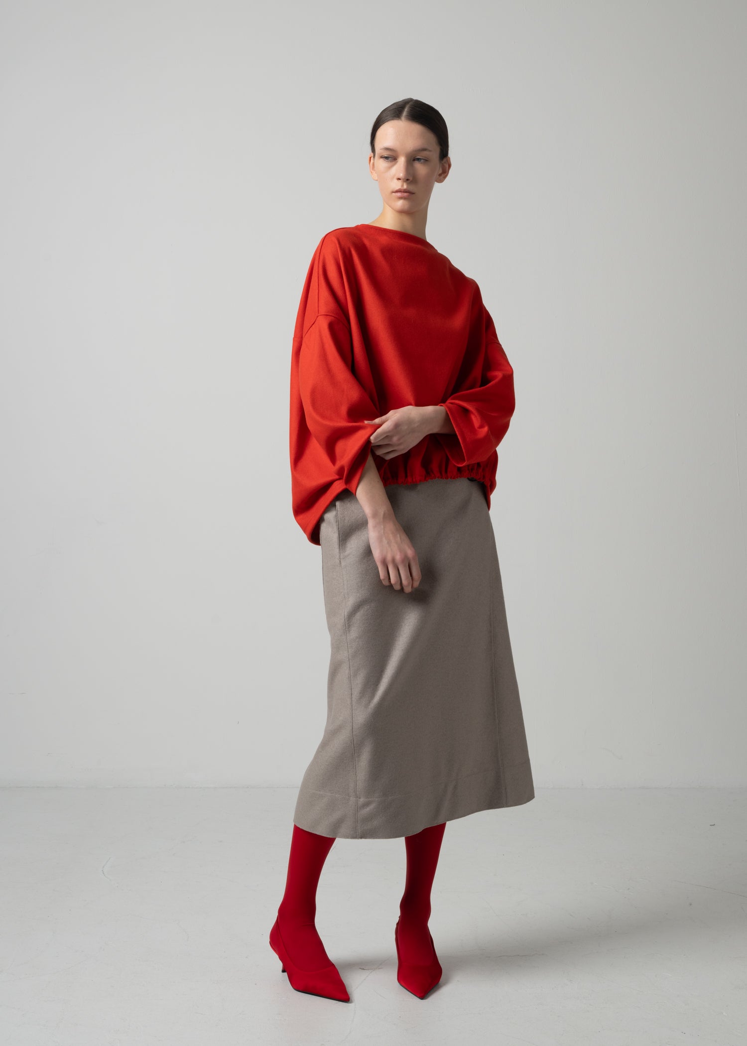 49 OCTAVIA A-LINE SKIRT W/PKT / WOOL COMPRESSED JERSEY - C15