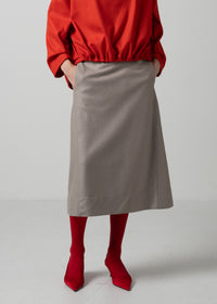 49 OCTAVIA A-LINE SKIRT W/PKT / WOOL COMPRESSED JERSEY - C15