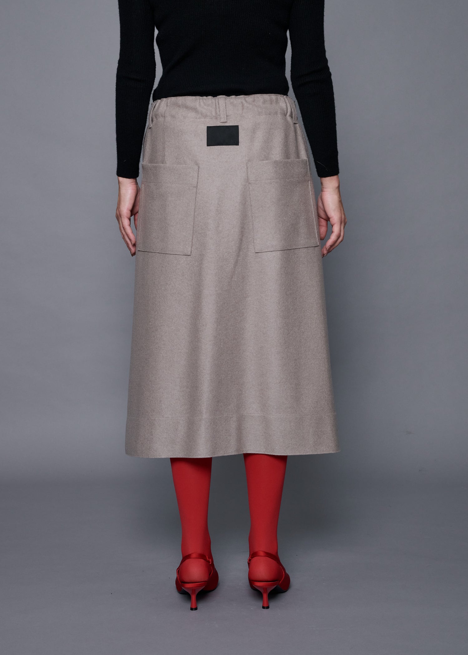 49 OCTAVIA A-LINE SKIRT W/PKT / WOOL COMPRESSED JERSEY - C15