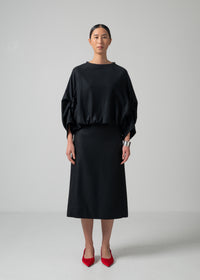 49 OCTAVIA A-LINE SKIRT W/PKT / WOOL COMPRESSED JERSEY - C15