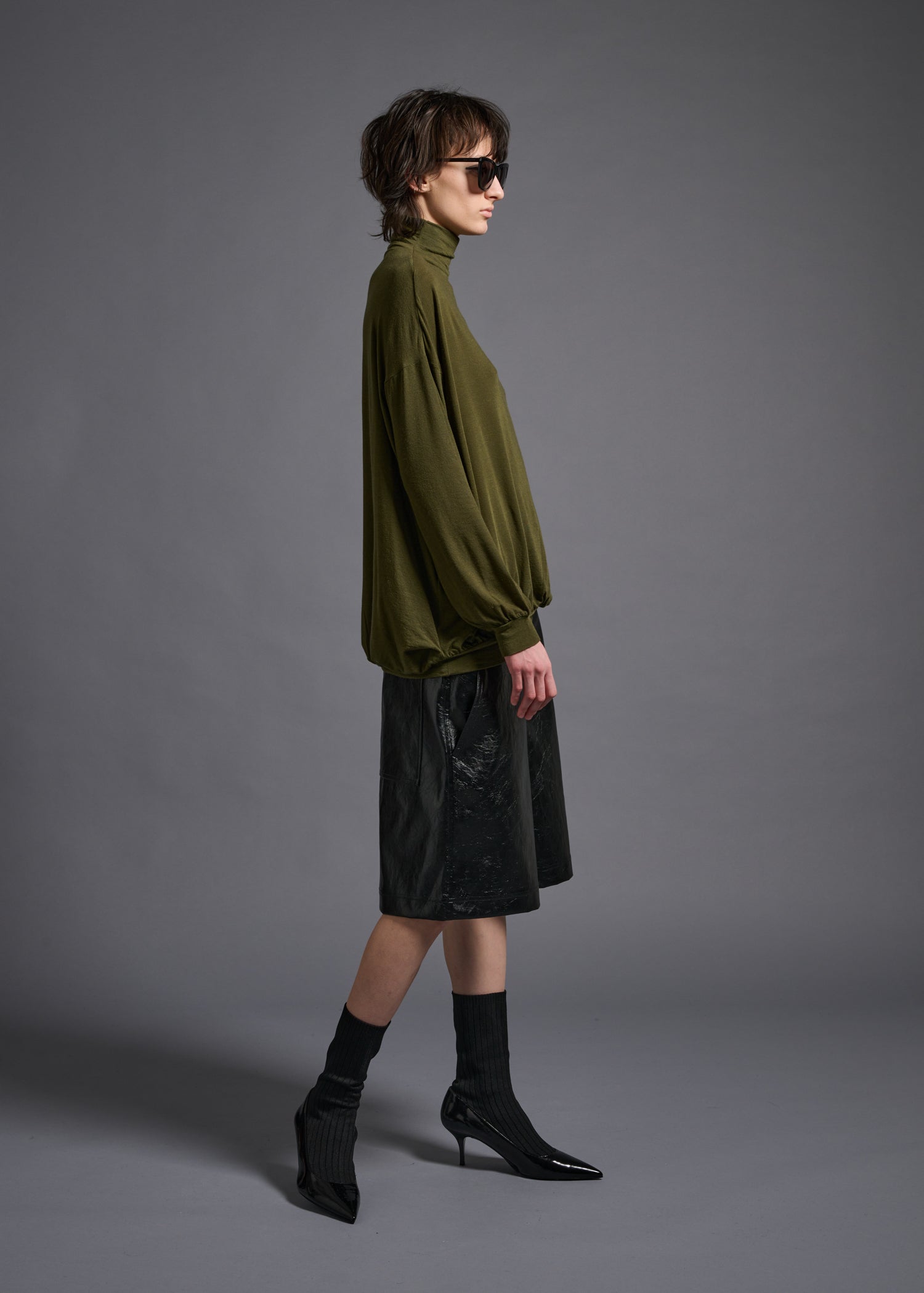 04 MYRA NARROW SLV HIGH NECK / TENCEL CASHIMER PLAIN JERSEY - C13