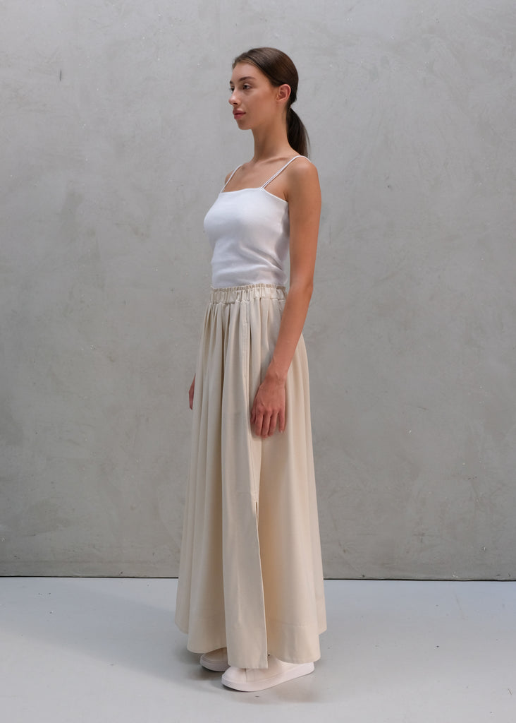IDA LONG SKIRT / TECH WOOL TWILL JERSEY - C9