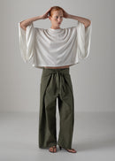 52 KARA WRAP TROUSERS / HIGH-COUNT PL STRETCH - C14