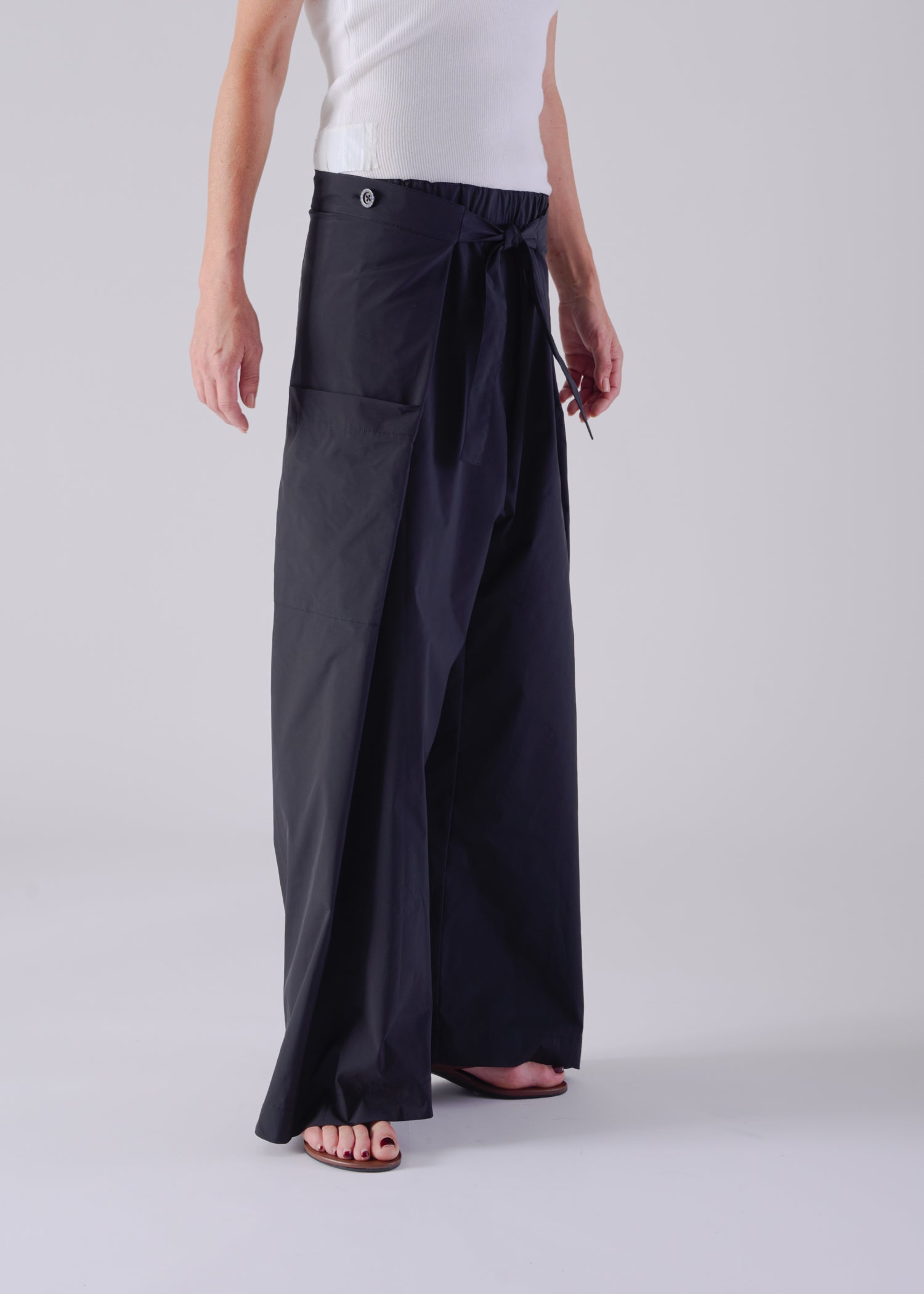 52 KARA WRAP TROUSERS / HIGH-COUNT PL STRETCH - C14