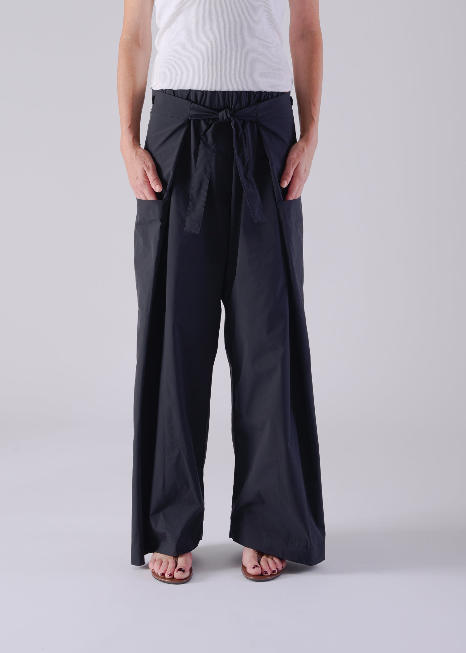 KARA WRAP TROUSERS, ワイドレッグラップトラウザーズ, Made in Japan