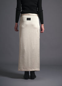 3-way wrap skirt, oat, cogthebigsmoke, one size fits all, sustainable fashion, less is more, made in Japan, quiet luxury, minimalist
