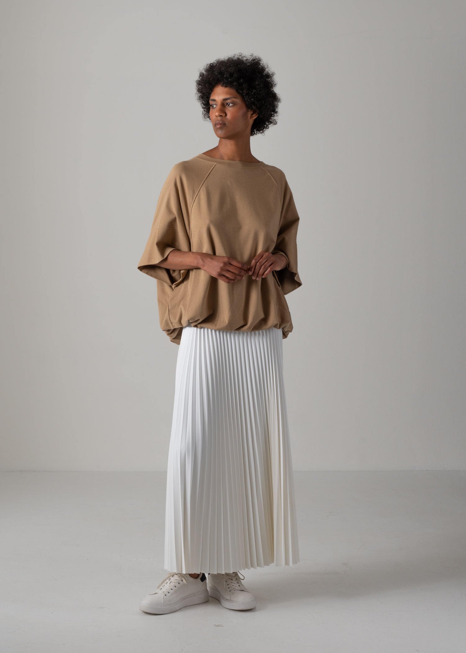 LILLYANA PUFFY SHORT SLEEVE TOP, Oversized half sleeve sweatshirt