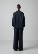 56 OPHELIA BOAT NECK TOP / FLANNEL KNIT TWILL - C15