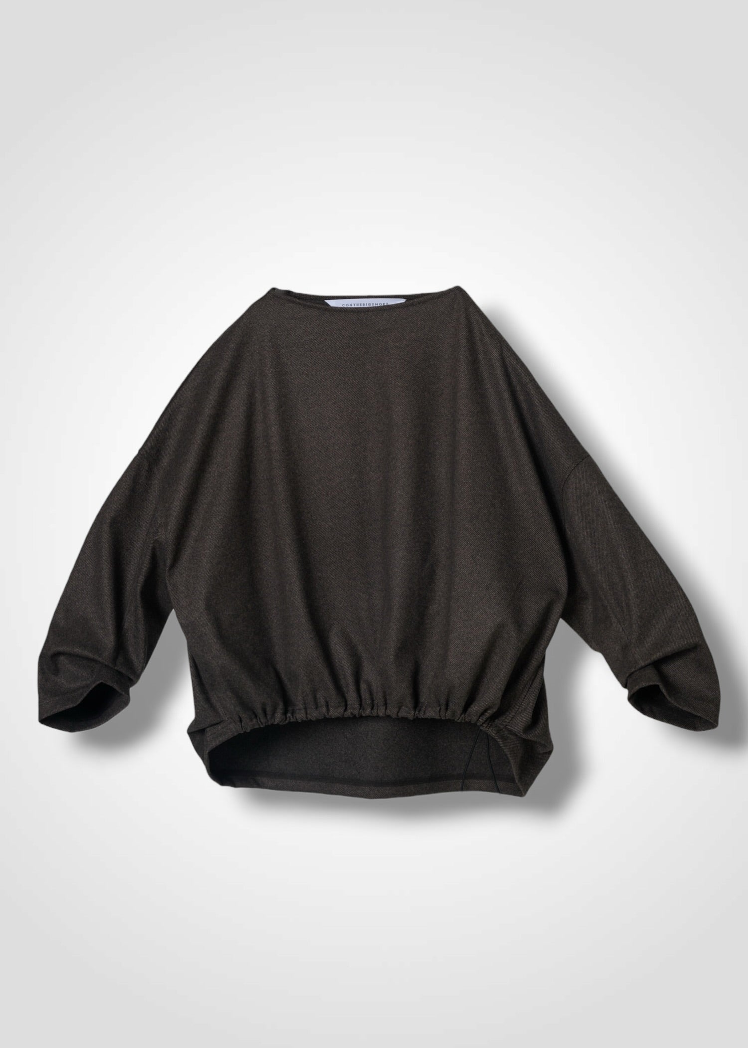 56 OPHELIA BOAT NECK TOP / FLANNEL KNIT TWILL - C15