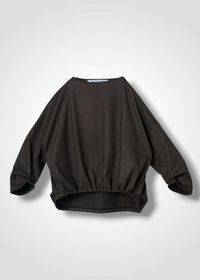 56 OPHELIA BOAT NECK TOP / FLANNEL KNIT TWILL - C15