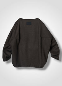 56 OPHELIA BOAT NECK TOP / FLANNEL KNIT TWILL - C15
