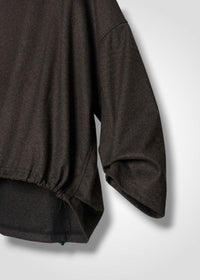 56 OPHELIA BOAT NECK TOP / FLANNEL KNIT TWILL - C15