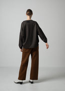 56 OPHELIA BOAT NECK TOP / FLANNEL KNIT TWILL - C15
