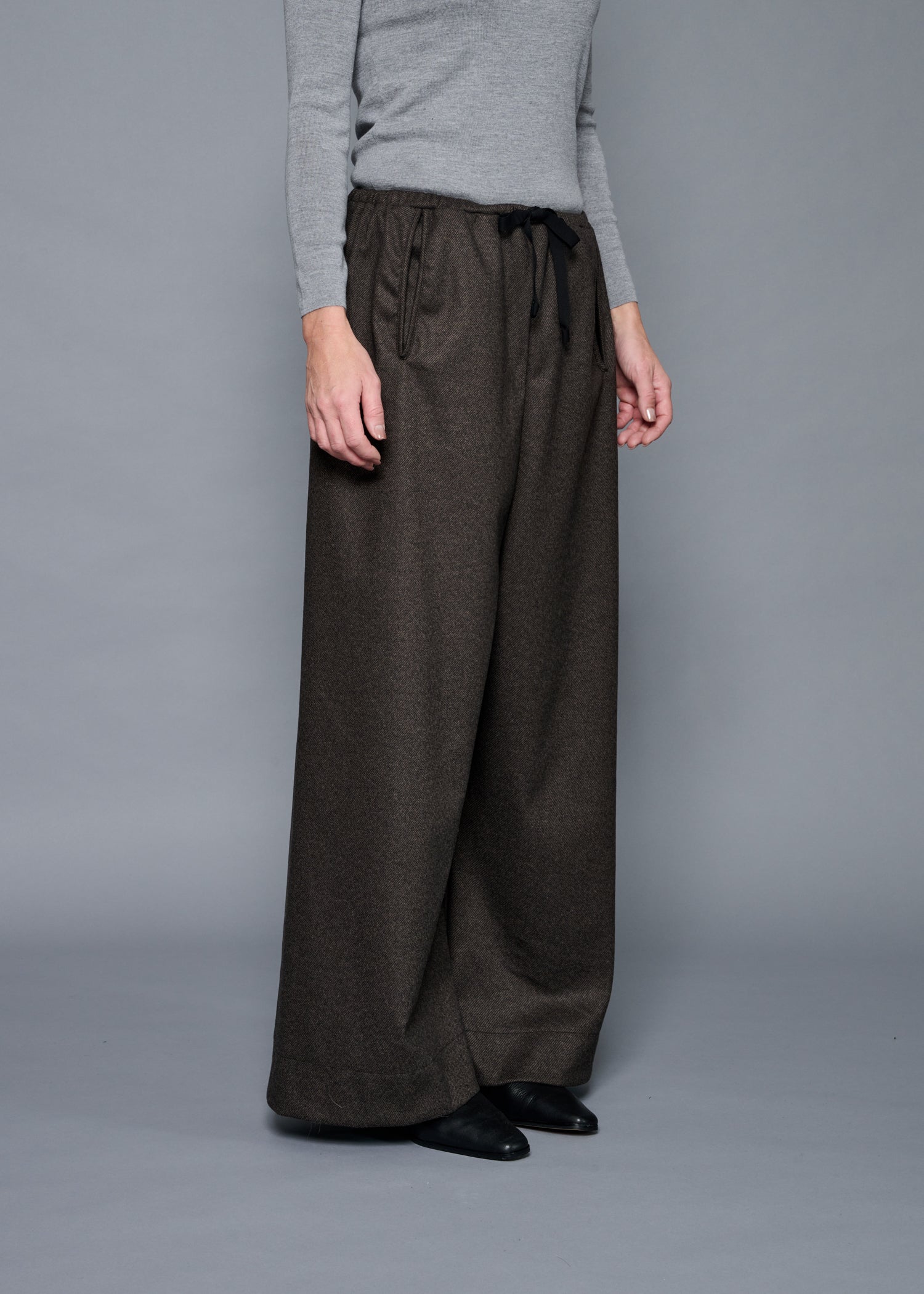 58 ALISON TROUSERS / FLANNEL KNIT TWILL - C15