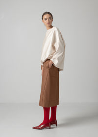 05 OPHELIA BOAT NECK TOP / DUCHESS SATIN STRETCH - C15