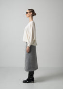 61 ORI V NECK TOP / MILLED WASHABLE JERSEY - C15