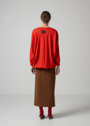 61 ORI V NECK TOP / MILLED WASHABLE JERSEY - C15