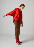 61 ORI V NECK TOP / MILLED WASHABLE JERSEY - C15