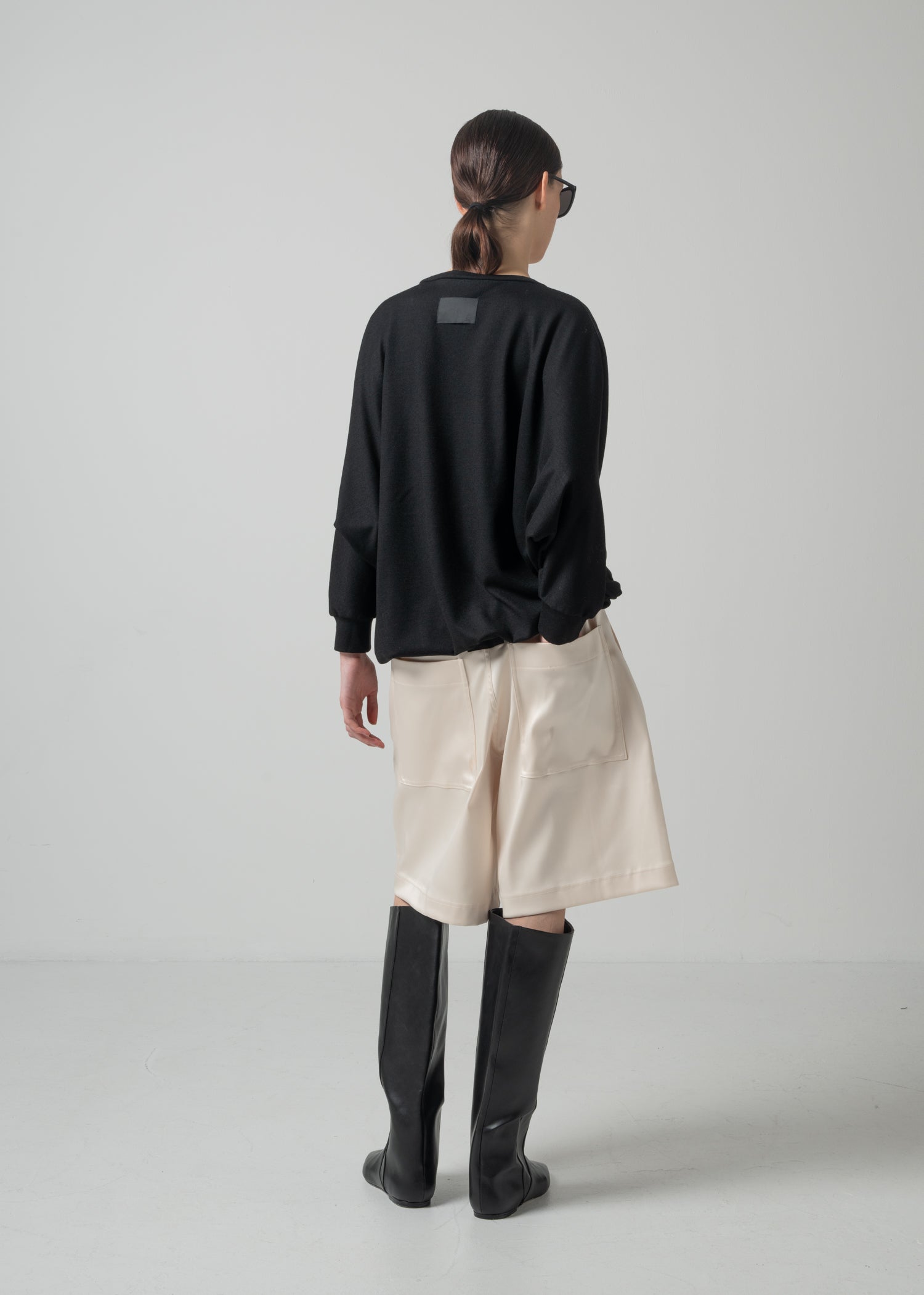 61 ORI V NECK TOP / MILLED WASHABLE JERSEY - C15