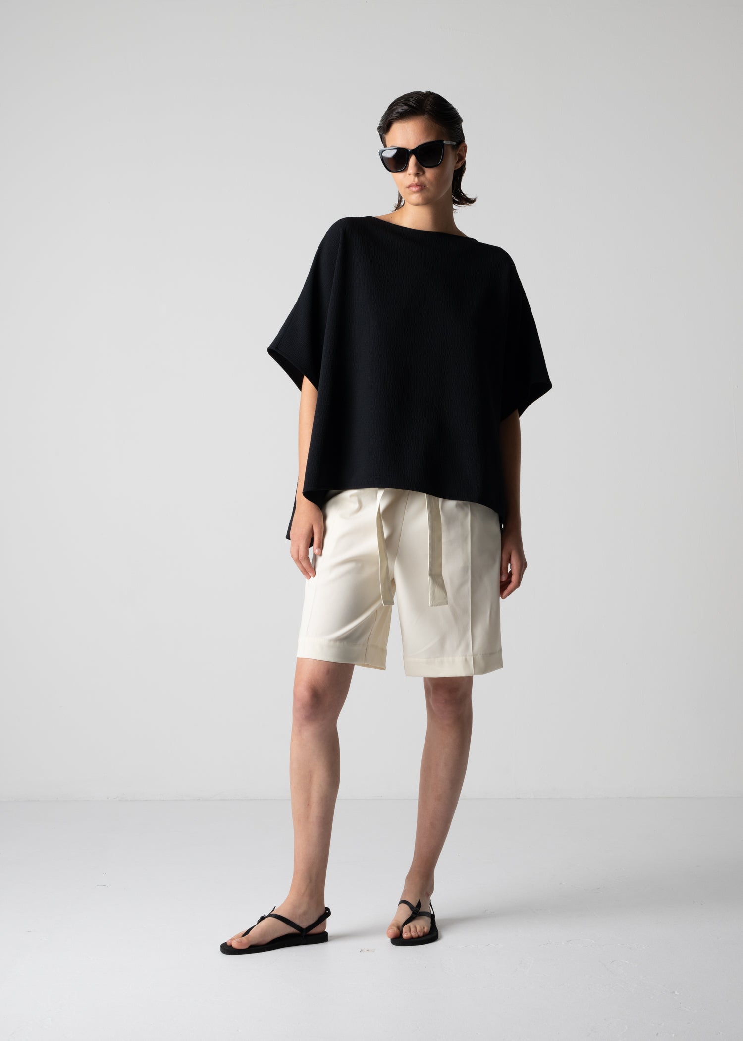 LEXI SHORTS, above-the-knee shorts, recycled polyester, Made in