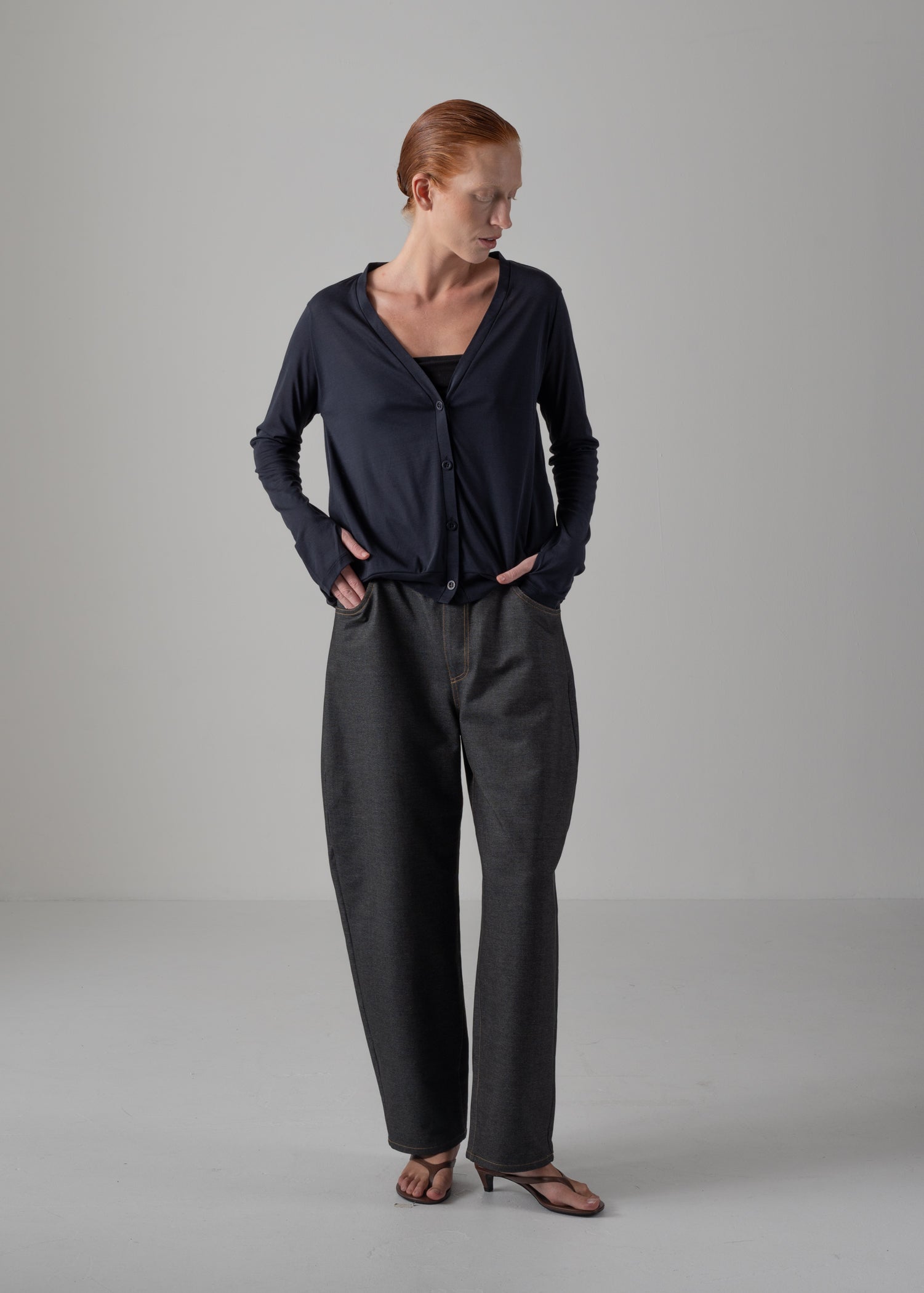 07 NADINE RAGLAN CARDIGAN / SUPER LIGHT COTTON JERSEY - C14