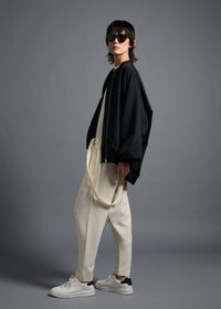 Oversized lined long-sleeved blouson, black, cogthebigsmoke, one size fits all, sustainable fashion, less is more, made in Japan, quiet luxury, minimalist