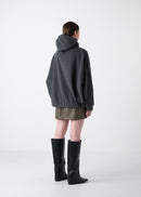 52 KNOLL CROPPED HOODY / LIGHT WEIGHT BRUSHED DOUBLE JERSEY - C11