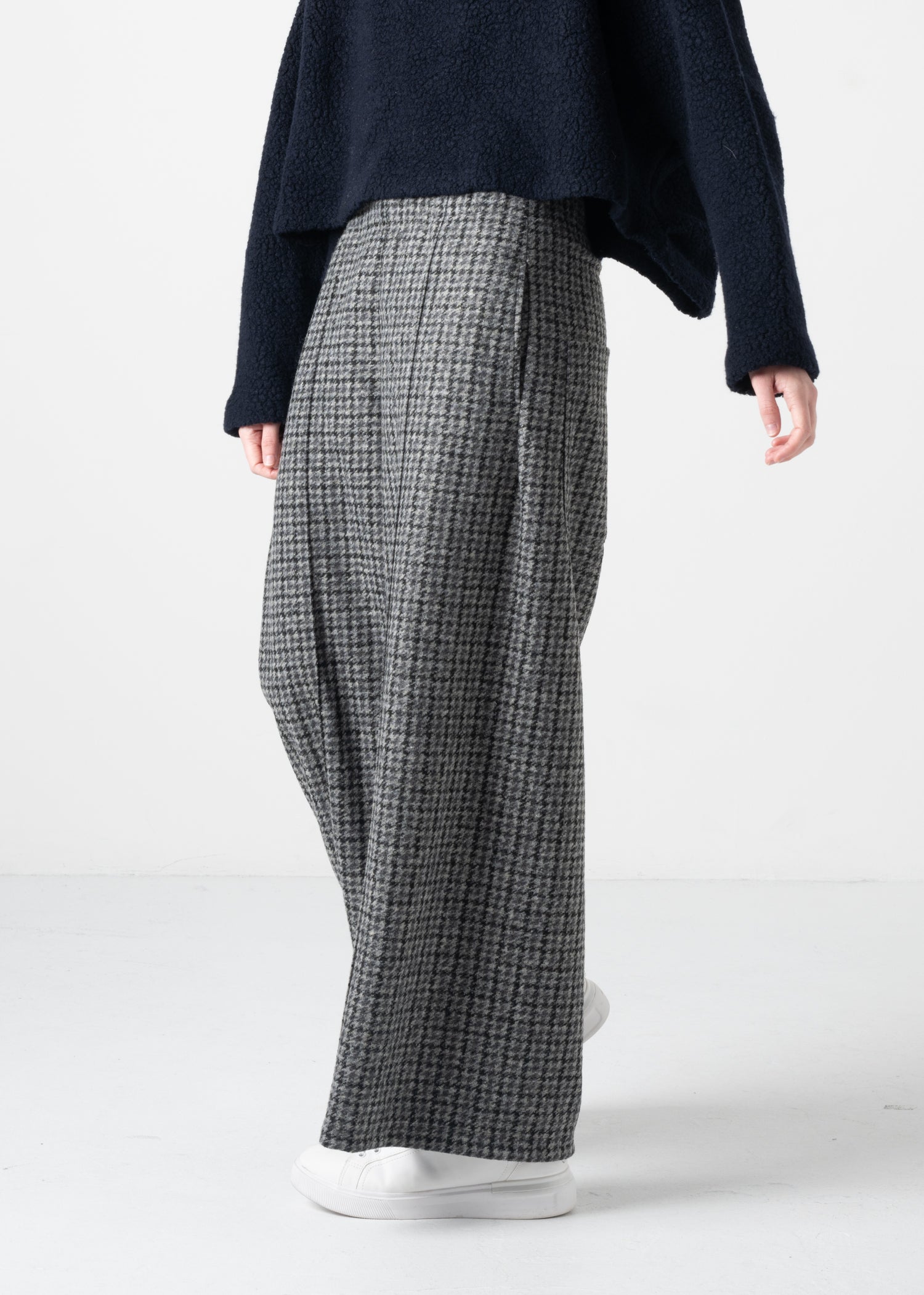 44 GENEVA WIDELEG TROUSERS / JACQUARD PLAID JERSEY -C11