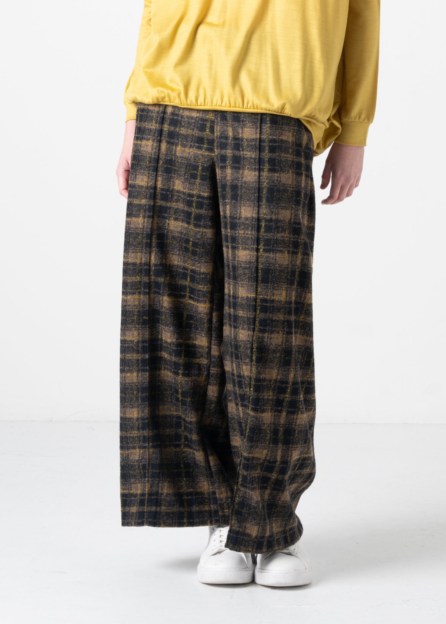 44 GENEVA WIDELEG TROUSERS / JACQUARD PLAID JERSEY - C11