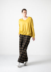 44 GENEVA WIDELEG TROUSERS / JACQUARD PLAID JERSEY - C11