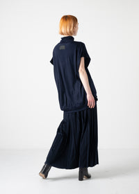 37 KAMILLE PLEATS WRAP SKIRT / MICRO VELOUR TWILL - C11