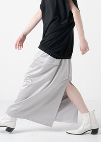 34 KHLOE LONG CARGO SKIRT / SILKY SATIN JERSEY -C11