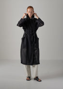 Double-breasted trench coat, black, cogthebigsmoke, made in Japan, one size fits all, sustainable fashion, capsule wardrobe essentials, quiet luxury, minimalist outfit