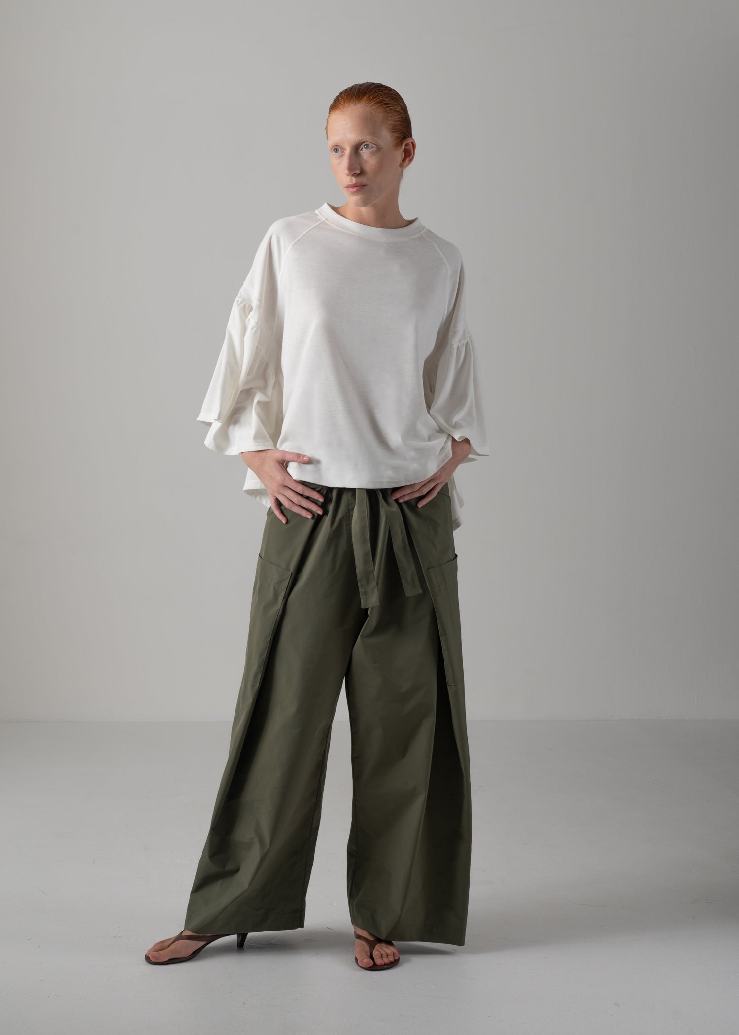 LAURA GATHERED SLV TOP, Short T-shirt, Made in Japan | COGTHEBIGSMOKE