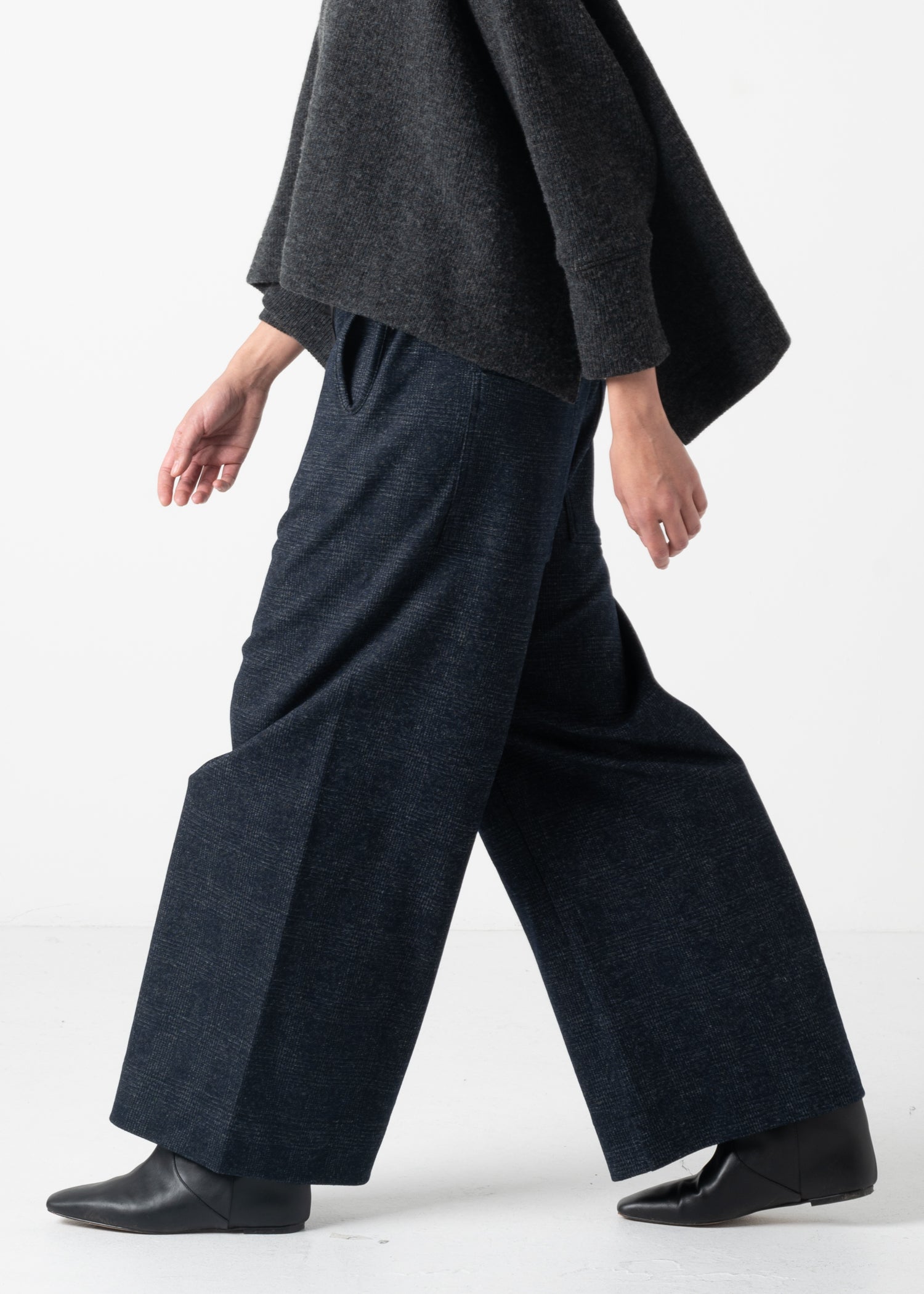 41 ALISON TROUSERS WITH POCKETS / WOOLY TWEEDY JERSEY - C11