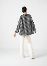 14 KAREN NARROW RAGLAN TOP / HIGH GAUGE BRETON STRIPE -C11