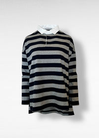 IVY RUGBY JERSEY / AIR SPINNING COTTON JERSEY STRIPE - ONLINE STORE EXCLUSIVE