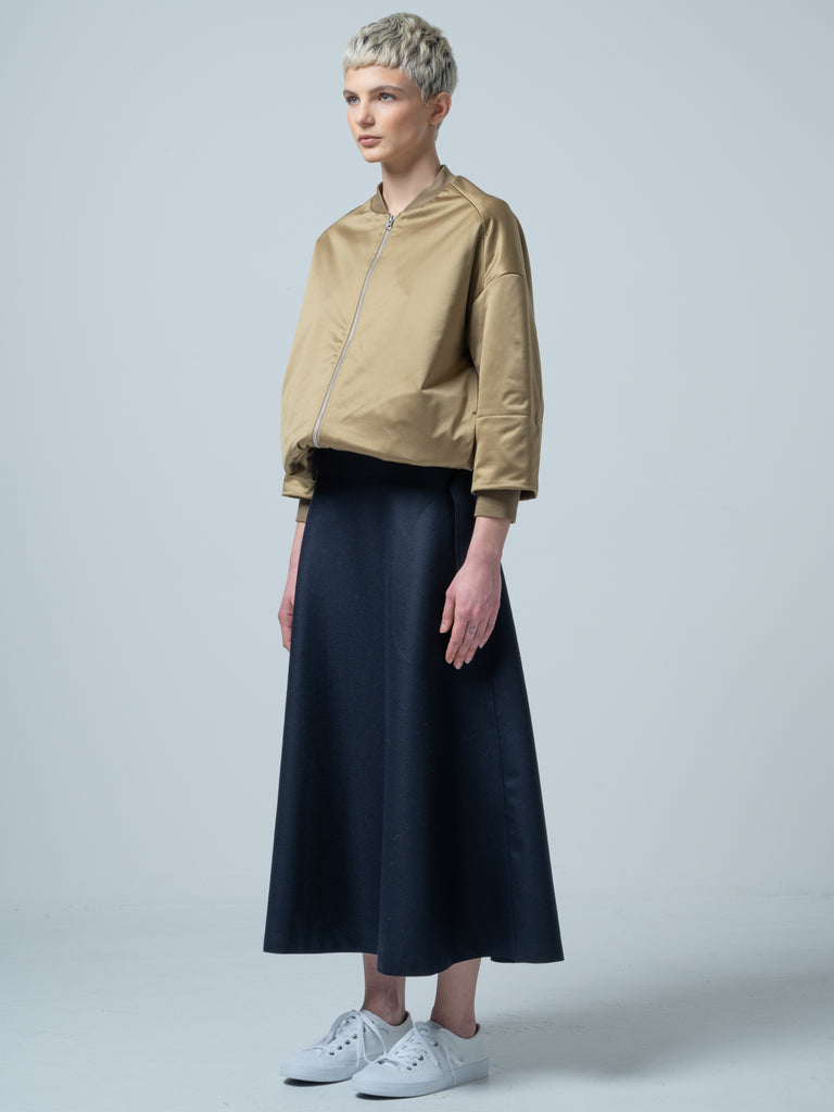 GEMMA FLARED SKIRT / SUPER COMPRESSED WOOL JERSEY - C7 (7731238732000)