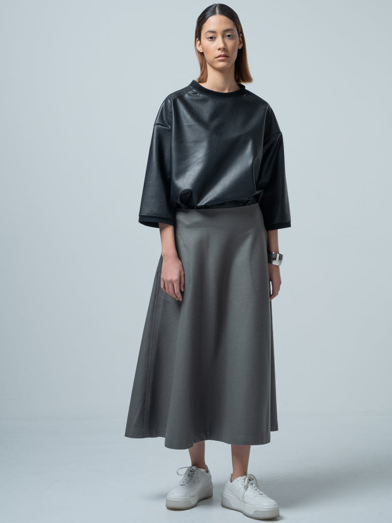 GEMMA FLARED SKIRT / SUPER COMPRESSED WOOL JERSEY - C7 (7731238732000)