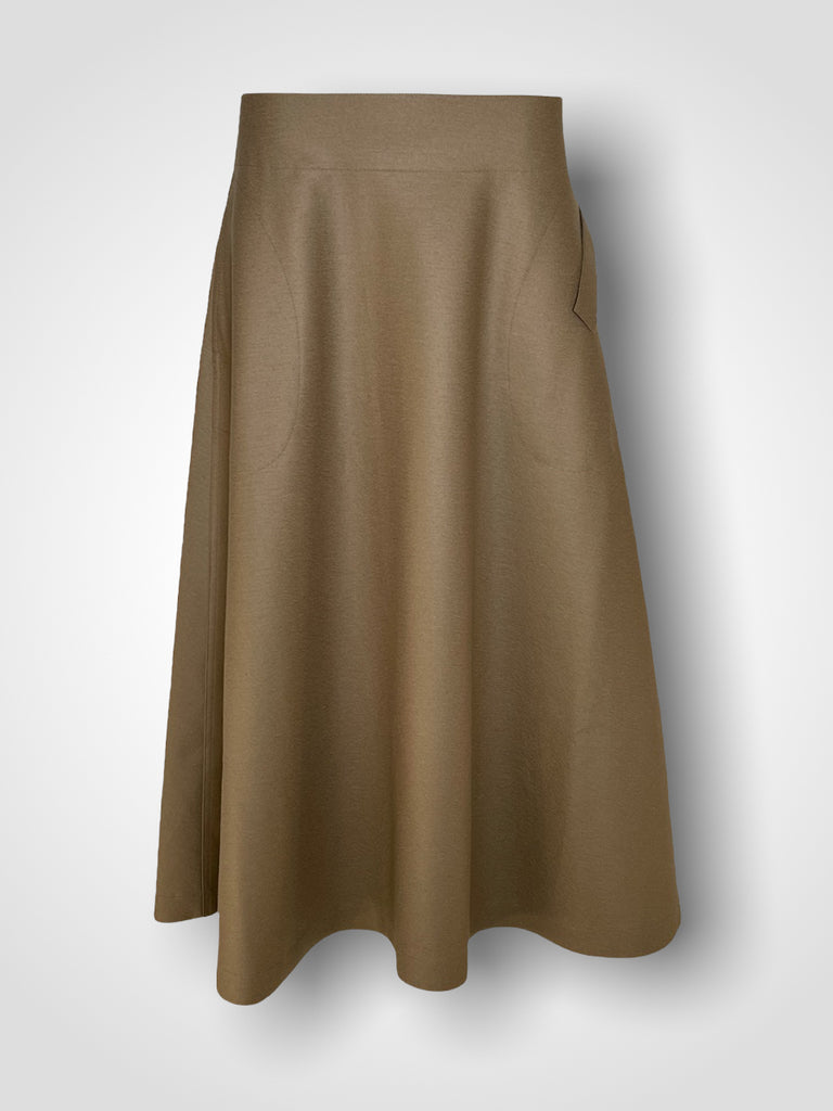 GEMMA FLARED SKIRT / SUPER COMPRESSED WOOL JERSEY - C7 (7731238732000)